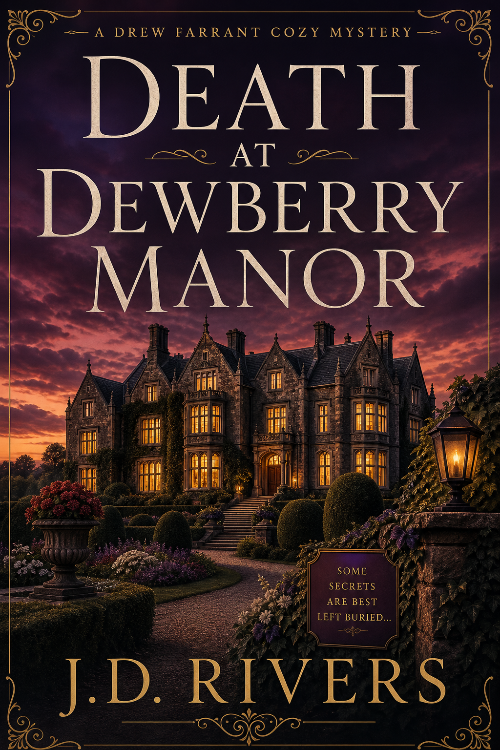 Death at Dewberry Manor by J.D. Rivers Cozy Mystery book cover